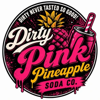 Dirty Pink Pineapple Soda Company logo